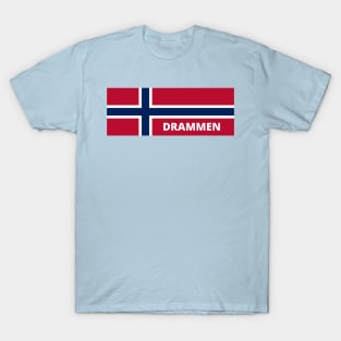 Drammen City in Norwegian Flag T-Shirt